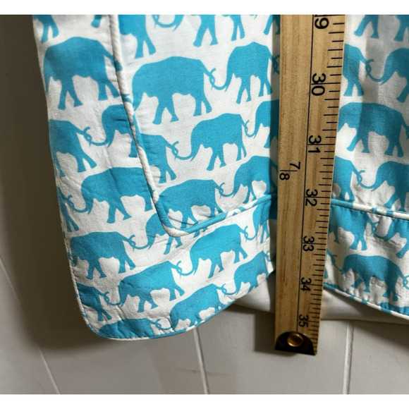 Elizabeth McKay Silk Blend Elephant Dress Aqua Tunic Sheath Size 8 Resort Preppy - Picture 5 of 13